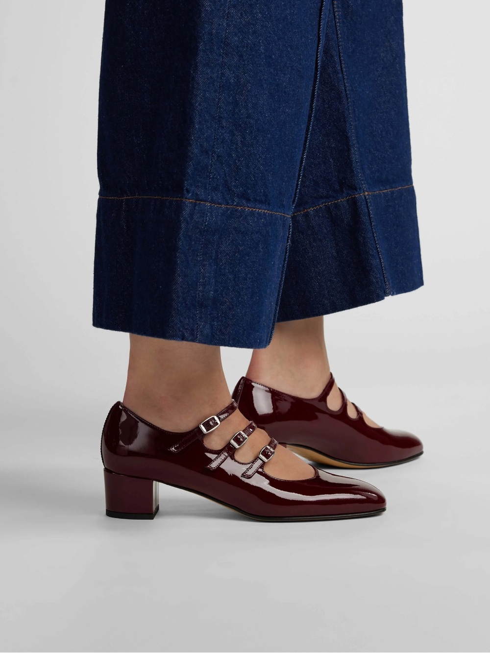 Carel Paris/ Kina Burgundy patent leather mary jane pumps